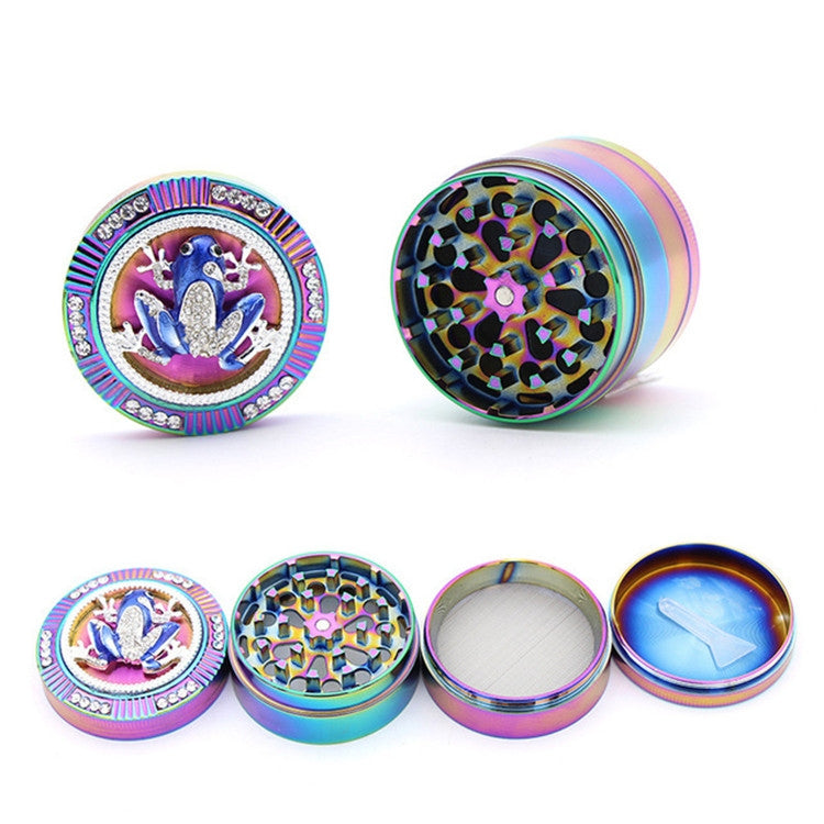 Creative Colorful Smoke Grinder Zinc Alloy Four-layer Grinder