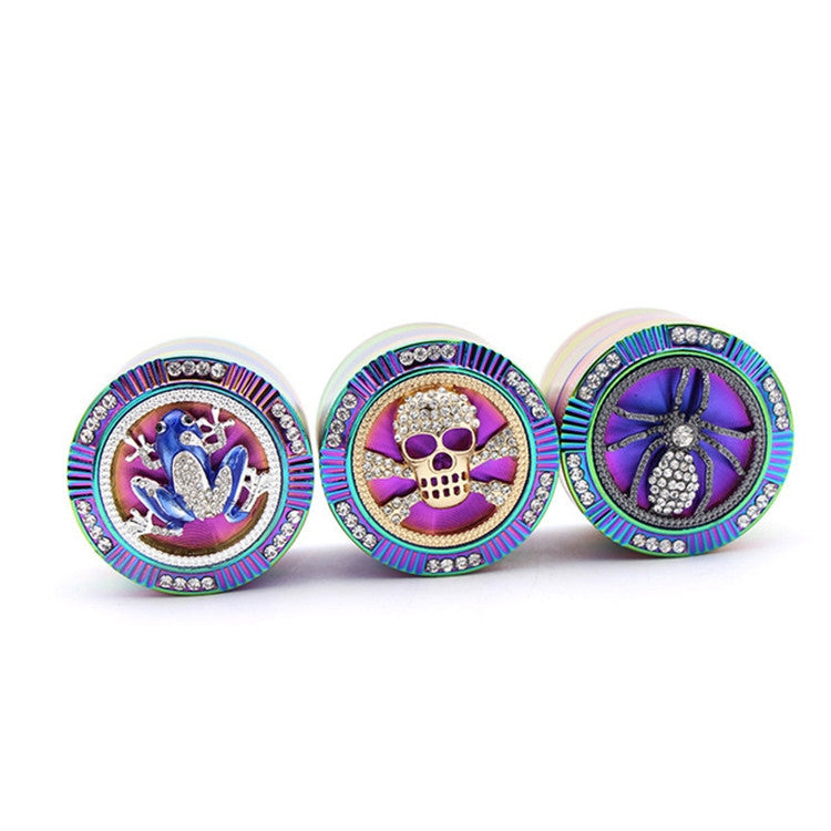 Creative Colorful Smoke Grinder Zinc Alloy Four-layer Grinder