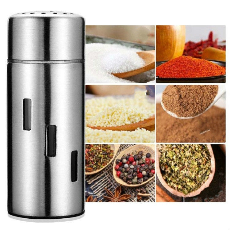 Stainless Steel Sauce Jars Chili Jars Barbecue Condiments Box Seasoning Jar Set, Small Hole, Large Hole, Mesh Hole