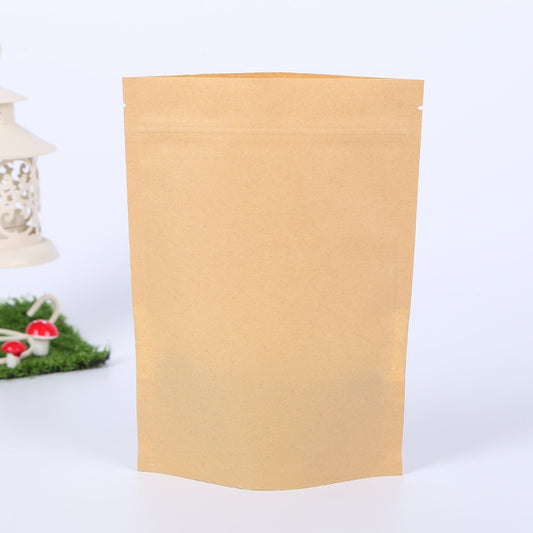 50 PCS Zipper Self Sealing Kraft Paper Bag with Window Stand Up for Gifts/Food/Candy/Tea/Party/Wedding Gifts, 9x14+3cm, 10x15+3cm, 12x20+4cm, 14x20+4cm, 14x22+4cm, 16x22+4cm, 16x26+4cm, 17x24+4cm, 18x26+4cm, 20x30+5cm, 23x35+5cm, 30x40+6cm