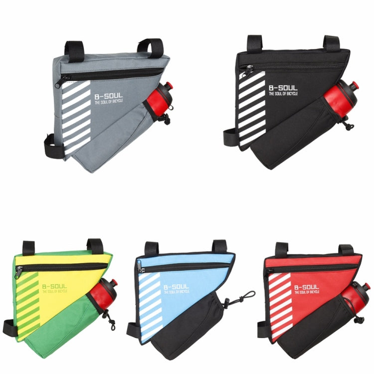 B-soul Bicycle Bags With Water Bottle Triangle Pouch Solid Cycling Front Tube Frame Bag Pocket