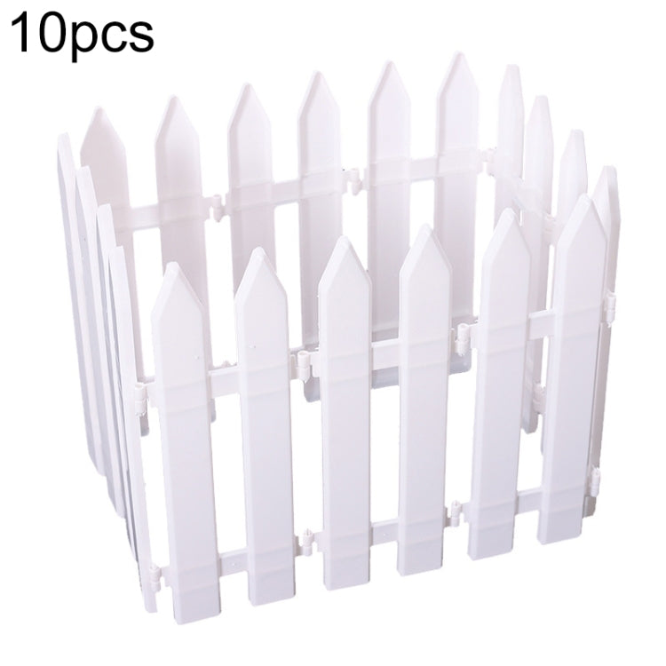 10 PCS Christmas Decoration White Plastic Tips Fence Christmas Tree Fence, Tree Fence