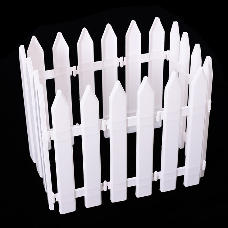 10 PCS Christmas Decoration White Plastic Tips Fence Christmas Tree Fence, Tree Fence