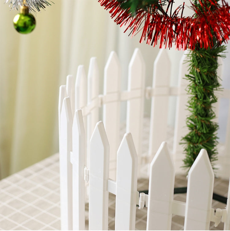 10 PCS Christmas Decoration White Plastic Tips Fence Christmas Tree Fence, Tree Fence