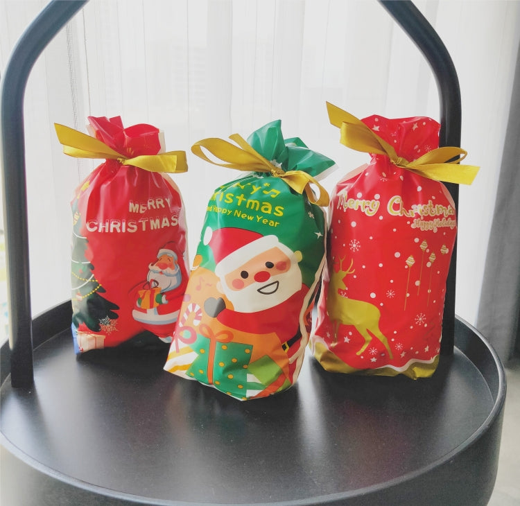 50pcs / Pack Christmas Gift Bag Candy Biscuit Drawstring Bundle Christmas Cookie Bag, Drawstring Bundle Cookie Bag