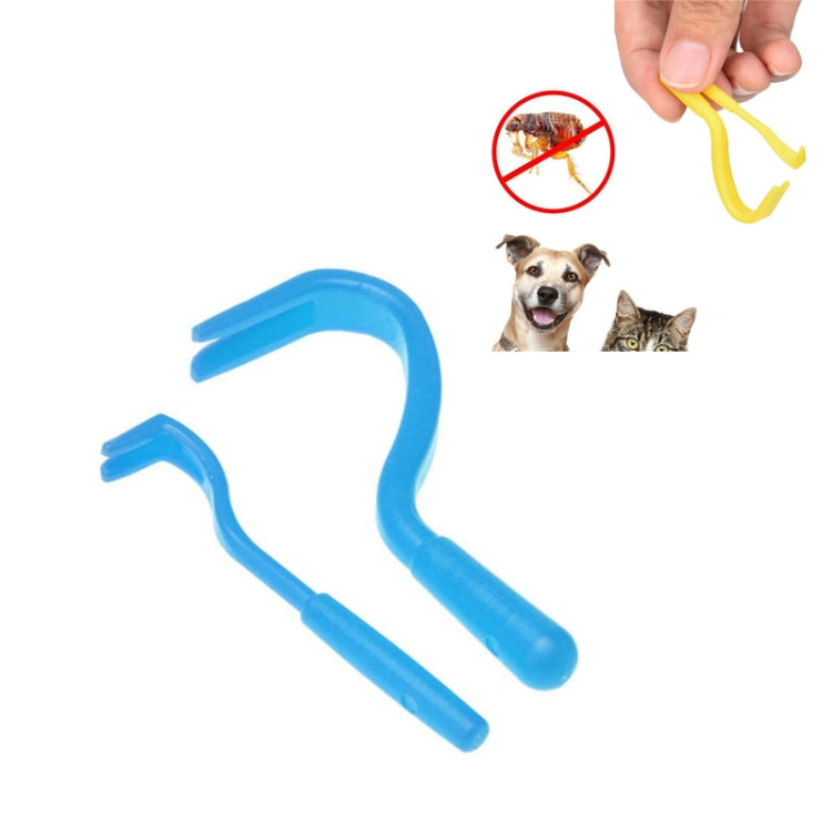 2 PCS Pet Catcher Flea Clipper Animal Deworming Pull Hard Tick Extractor Cats and Dogs Lice Scavenging Flea Hook, 2 PCS Green, 2 PCS Yellow, 2 PCS Blue