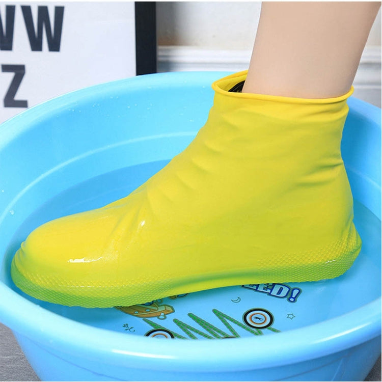 2 Pairs Waterproof Shoe Cover Raincoat Non-slip Reusable Silicone Insole Shoe Slip Rainshoes Cover, L