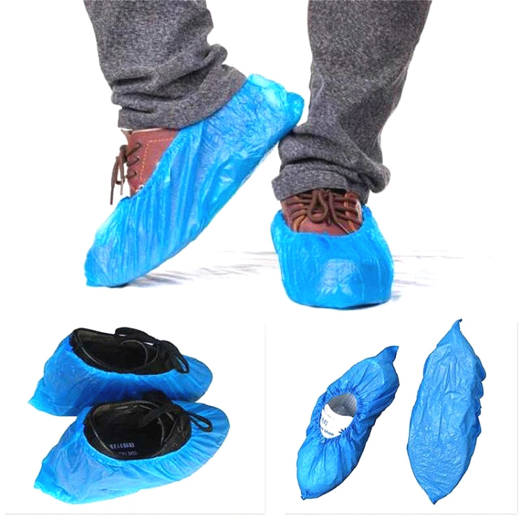 100 PCS Rainy Day Disposable Plastic CPE Thick Outdoor Shoe Cover, 3g
