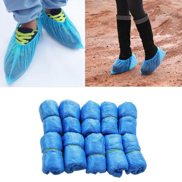 100 PCS Rainy Day Disposable Plastic CPE Thick Outdoor Shoe Cover, 3g