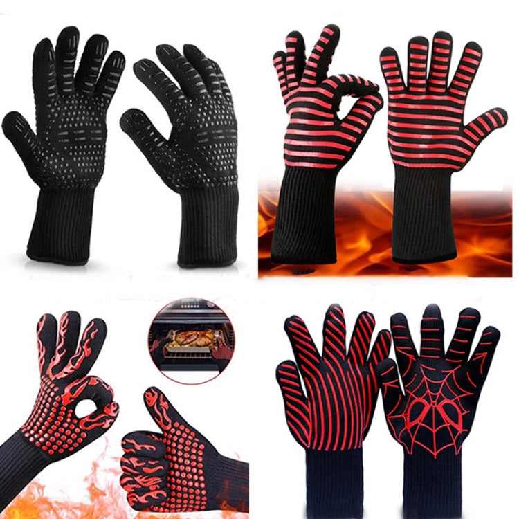 Heat-resistant High Temperature Fire Resistance Cooking Baking Barbecue Grill Gloves, Red BBQ, Red Torch