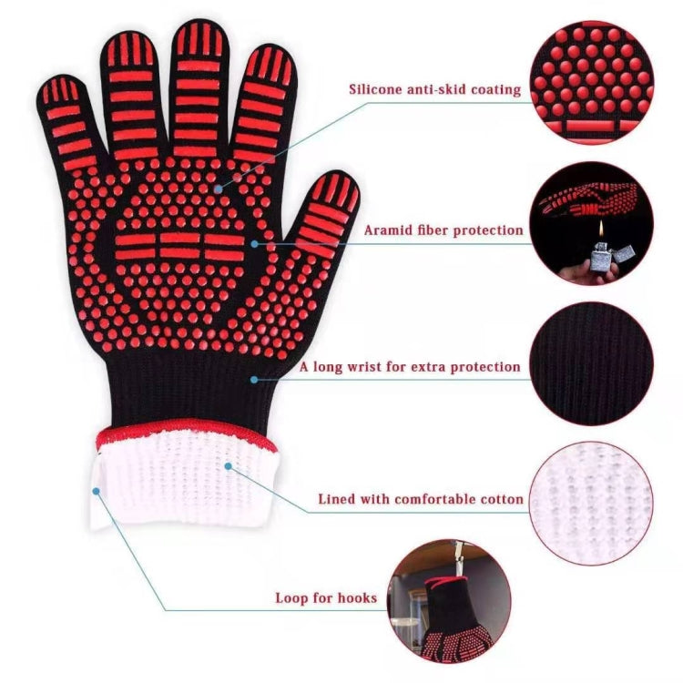 Heat-resistant High Temperature Fire Resistance Cooking Baking Barbecue Grill Gloves, Red BBQ, Red Torch