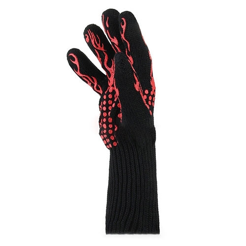 Heat-resistant High Temperature Fire Resistance Cooking Baking Barbecue Grill Gloves, Red BBQ, Red Torch