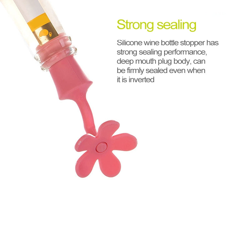 5 PCS Silicone Wine Stopper Flower Beer Stopper, 5 PCS Flower Shape(Green), 5 PCS Flower Shape(Purple), 5 PCS Flower Shape(Red), 5 PCS Flower Shape(Blue)