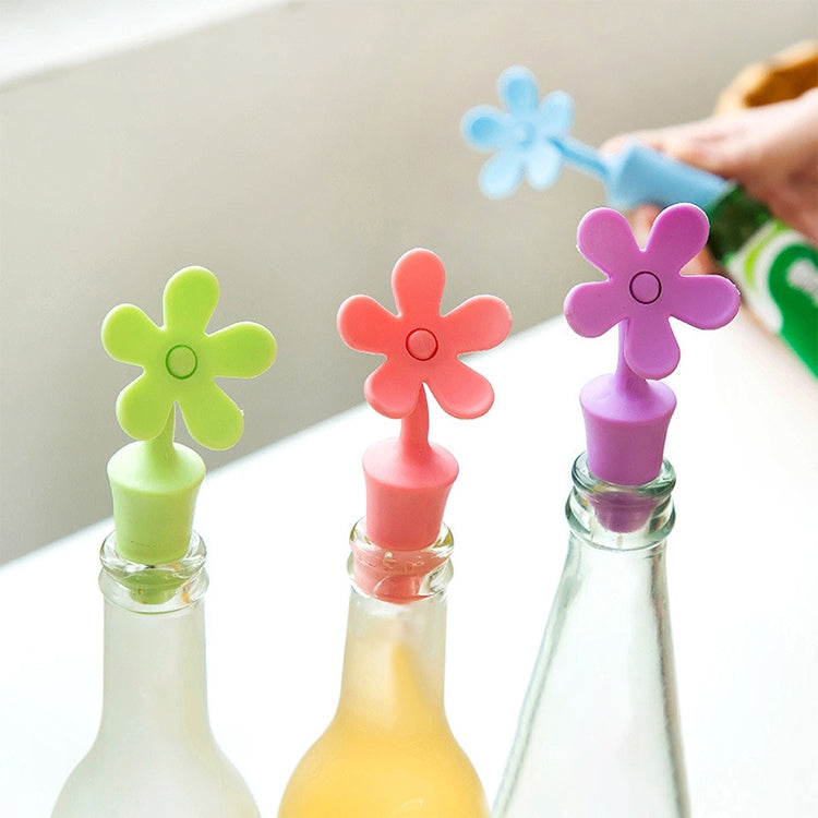 5 PCS Silicone Wine Stopper Flower Beer Stopper, 5 PCS Flower Shape(Green), 5 PCS Flower Shape(Purple), 5 PCS Flower Shape(Red), 5 PCS Flower Shape(Blue)