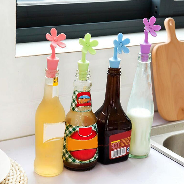 5 PCS Silicone Wine Stopper Flower Beer Stopper, 5 PCS Flower Shape(Green), 5 PCS Flower Shape(Purple), 5 PCS Flower Shape(Red), 5 PCS Flower Shape(Blue)