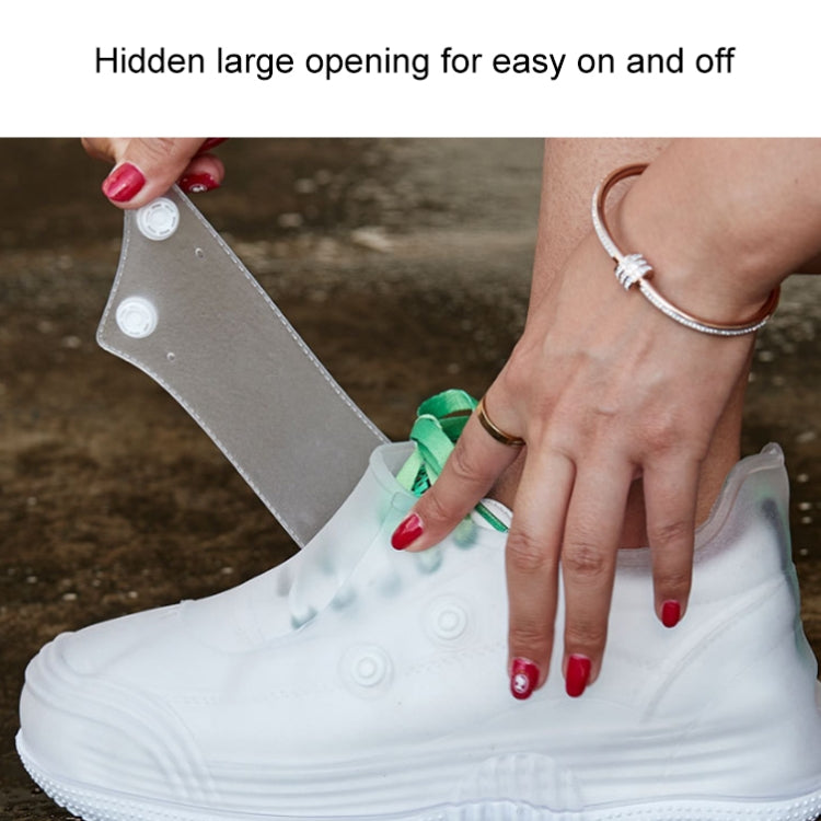 Low Toe Shoe Covers Men And Women Non-Slip Thick Bottom Flip Buckle Waterproof Rain Boots, Size:, 36/37, 38/39