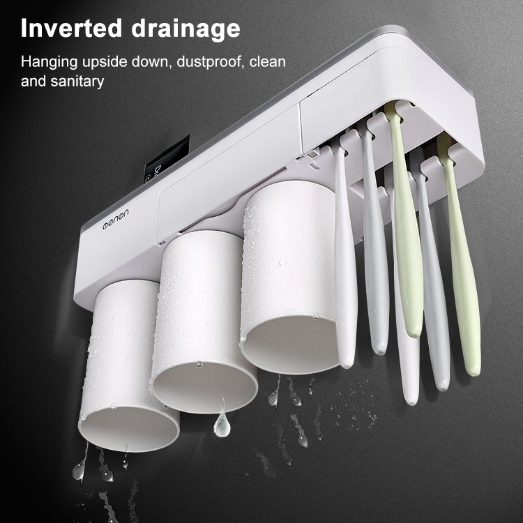 Free Punching Toothbrush Holder Set Bathroom Shelf, 3 Cups