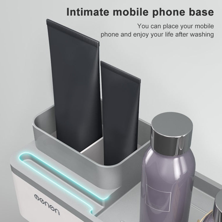 Free Punching Toothbrush Holder Set Bathroom Shelf, 3 Cups