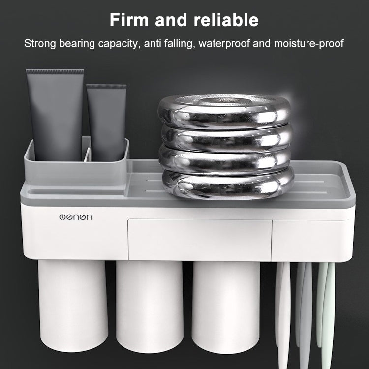 Free Punching Toothbrush Holder Set Bathroom Shelf, 3 Cups
