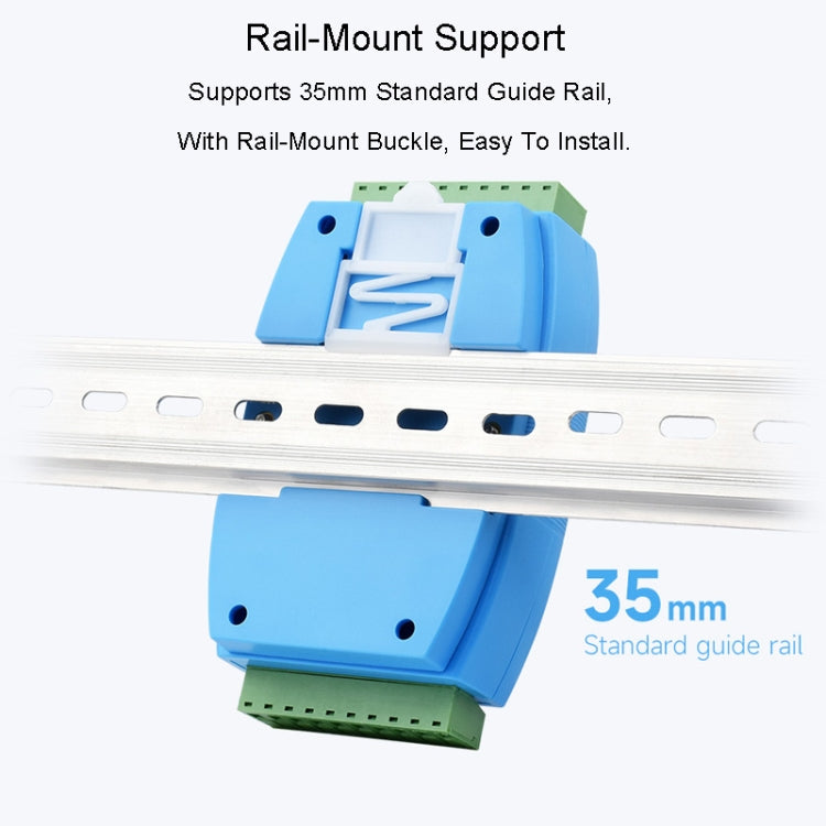 موزع RS485 من Waveshare RS485-HUB-8P، معزول للاستخدام الصناعي، 8 قنوات، يدعم التركيب على السكة، نطاق واسع لمعدل البود