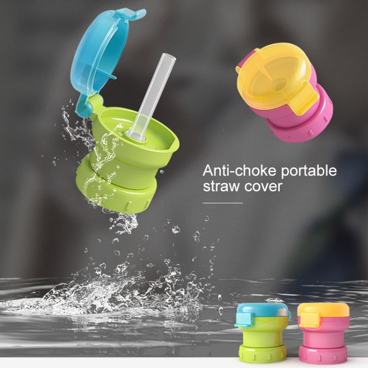 Children Portable Bottled Drinks Anti-overflow Anti-squash Replacement Straw Cap, Blue, Green, Red