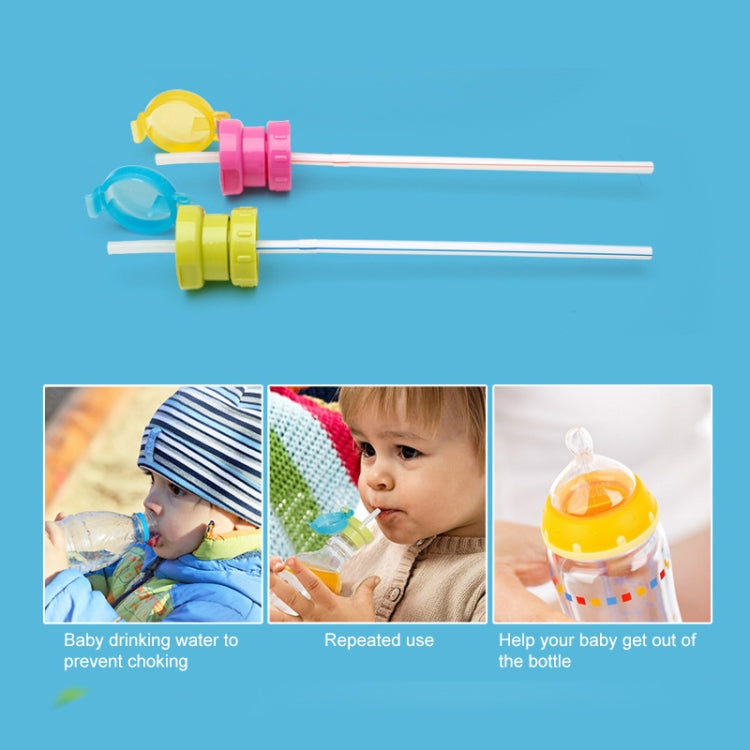 Children Portable Bottled Drinks Anti-overflow Anti-squash Replacement Straw Cap, Blue, Green, Red