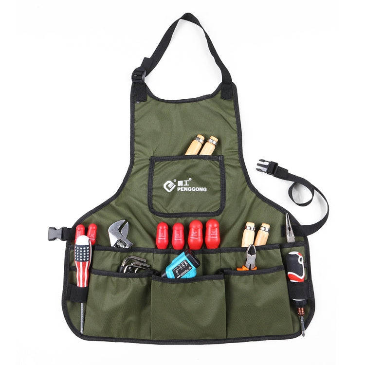 PENGGONG Waterproof Canvas Gardening Apron Tools Bag Electrician Tool Organizer For Toolkit, Blue, Black, Grey, ArmyGreen