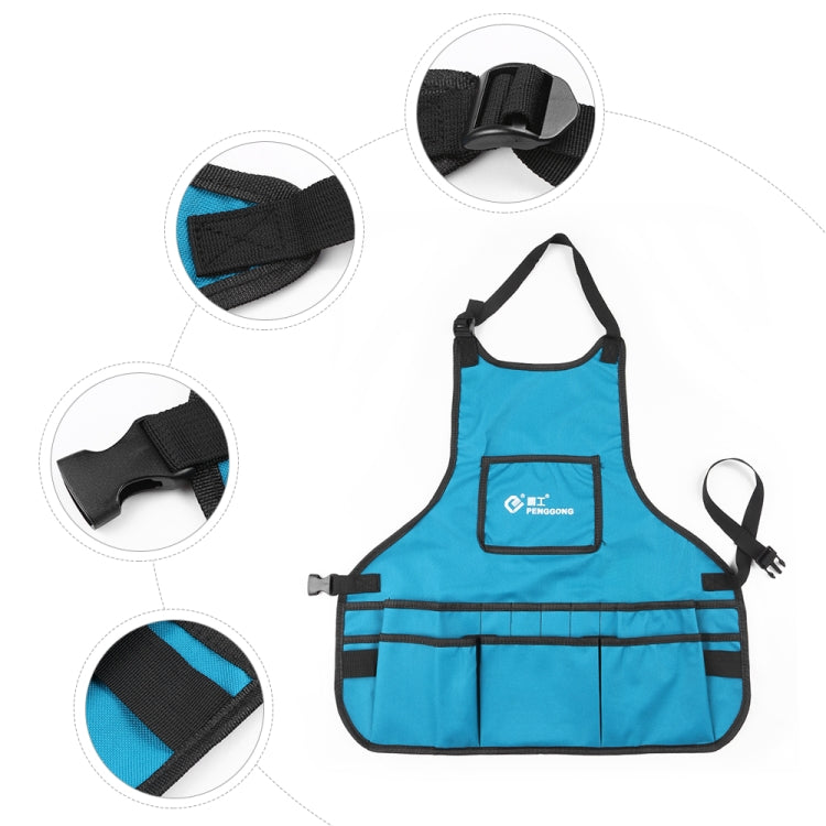 PENGGONG Waterproof Canvas Gardening Apron Tools Bag Electrician Tool Organizer For Toolkit, Blue, Black, Grey, ArmyGreen
