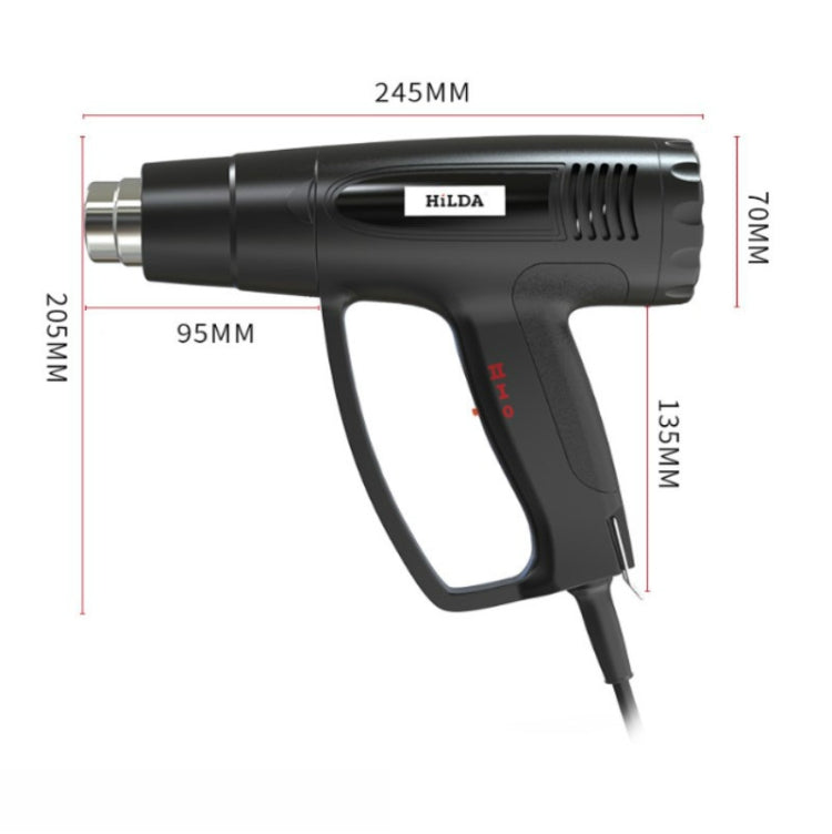 Hilda High Temperature Hot Air Industrial Hot Air Film Tool, 2000W, Three Wind Nozzles