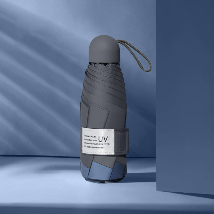 LY-0621 Five-Fold Eight-bone Umbrella Simple Black Glue Sunscreen Umbrella, Eight-bone Turmeric, Eight-bone Midsummer Pink, Eight-bone Haze Blue, Eight-bone Matcha Green, Eight-bone Navy, Eight-bone Ink Green