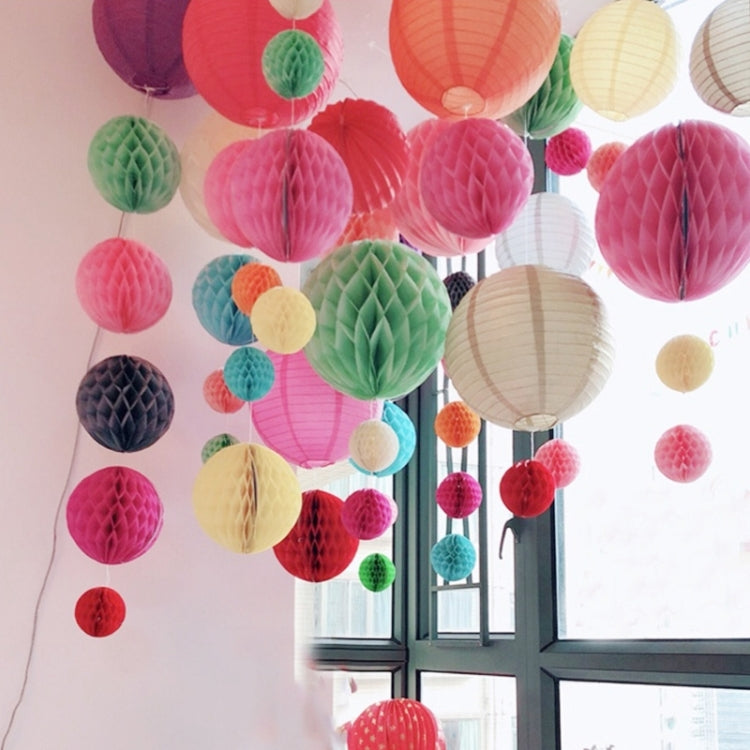 2 PCS Wedding Room Decoration Festive Mall Decoration Paper Honeycomb Ball Lantern, 6 inches 15 cm, 10 inches 25 cm, 12 inches 30 cm, 8 inches 20 cm