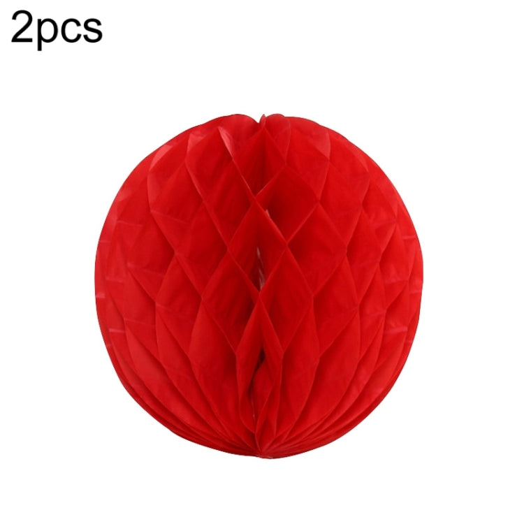2 PCS Wedding Room Decoration Festive Mall Decoration Paper Honeycomb Ball Lantern, 6 inches 15 cm, 10 inches 25 cm, 12 inches 30 cm, 8 inches 20 cm