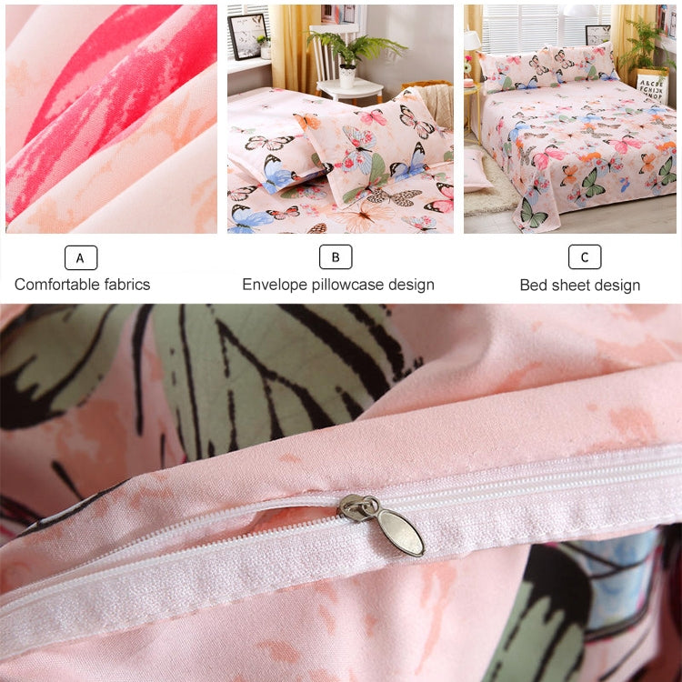 4pcs / Set Printing Bedding Set Bed Sheet Pillowcases Cover, For 2.2m Bed