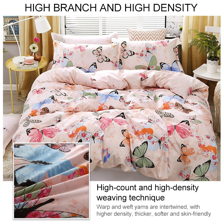 4pcs / Set Printing Bedding Set Bed Sheet Pillowcases Cover, For 2.2m Bed