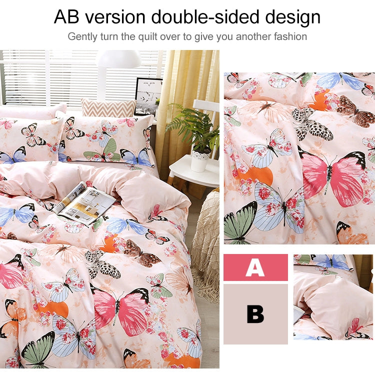 4pcs / Set Printing Bedding Set Bed Sheet Pillowcases Cover, For 2.2m Bed