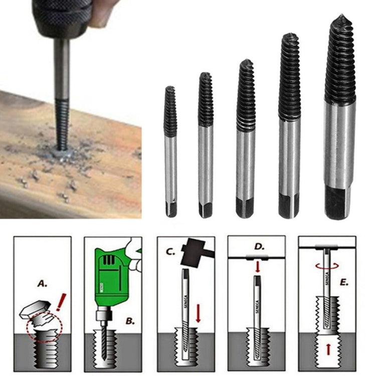 Broken Wire Broken Nail Screw Extractor, 5-piece Set, 6-piece Set