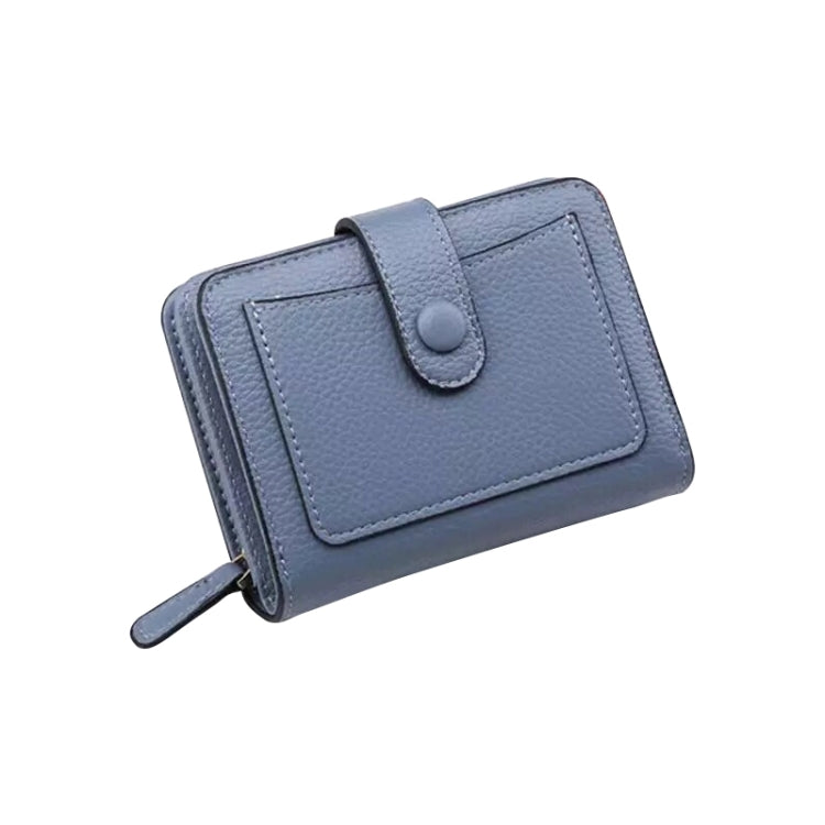 Women Short Litchi Texture Multi-card Buckle Wallet