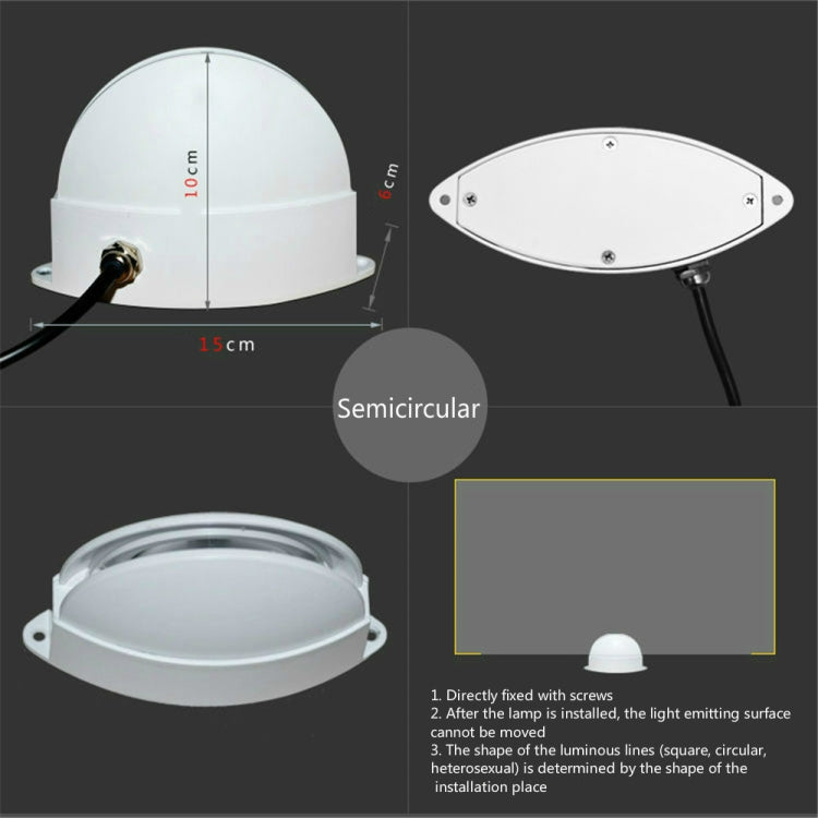 LED Door Frame Corridor Window Wall Spotlight, White, Semicircle