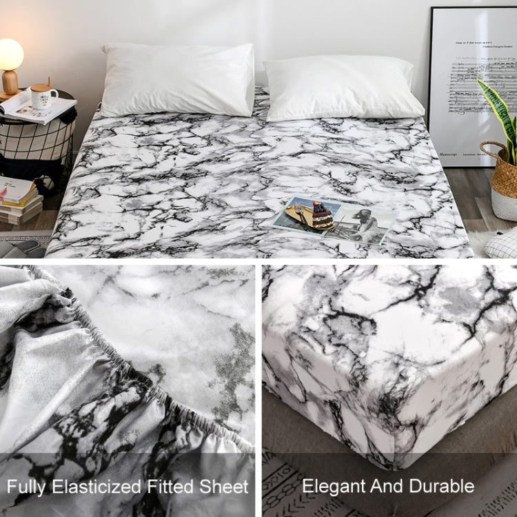 Marble Pattern Bed Dust Cover Mattress Protective Case Fitted Sheet Cover Bedclothes