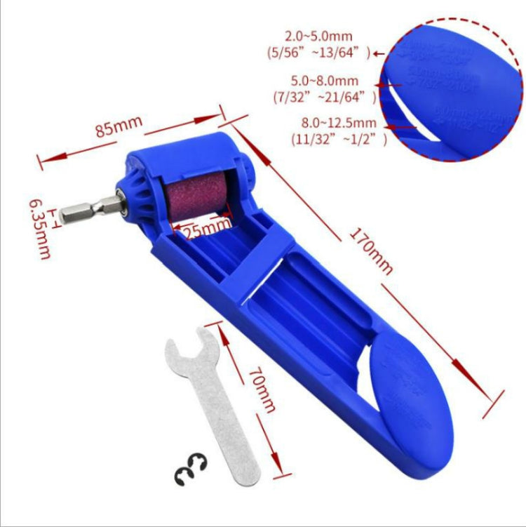 Portable Iron Straight Shank Twist Drill Bit Grinder, With Bucket Orange, With Bucket Blue, Accessories, Grindstone, No Buckle Dark Orange, No Buckle Blue