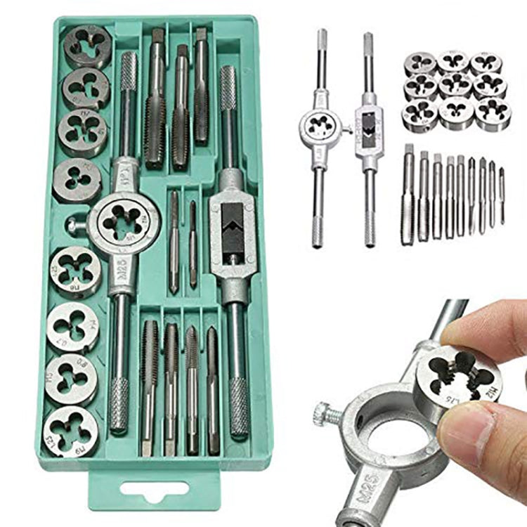 Hand Die Model Tap Tap Die Set Manual Tapping Drill Thread Hole, 20 In 1, 40 In 1