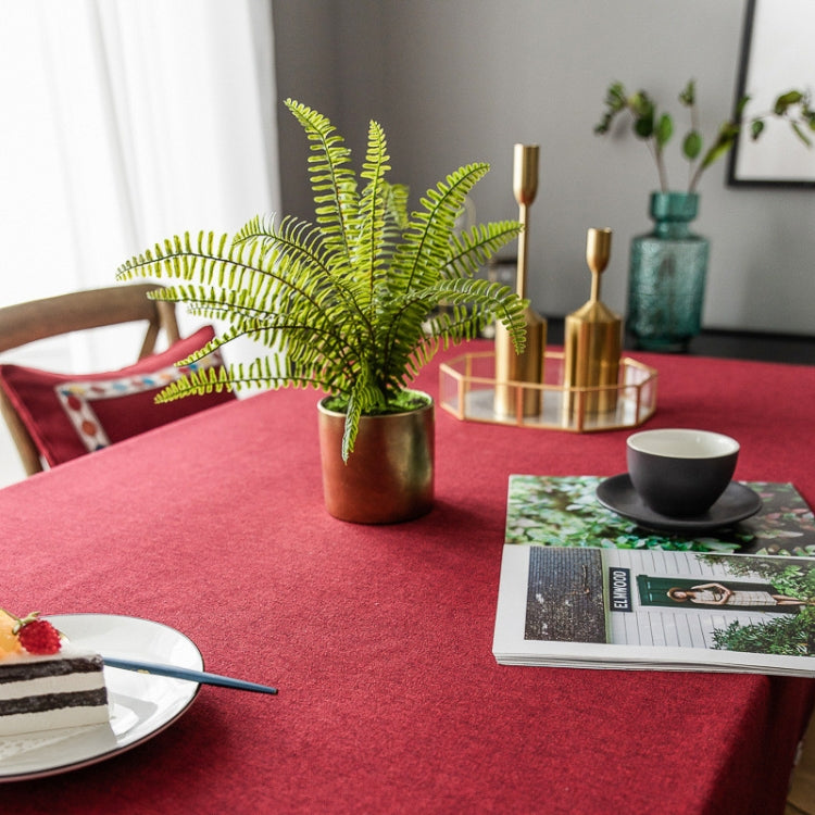Solid Color Waterproof Tablecloth Linen Rectangular Tablecloth, 130x220cm, 130x240cm, 140x260cm, 130x300cm, 140x220cm, 140x240cm, 140x300cm