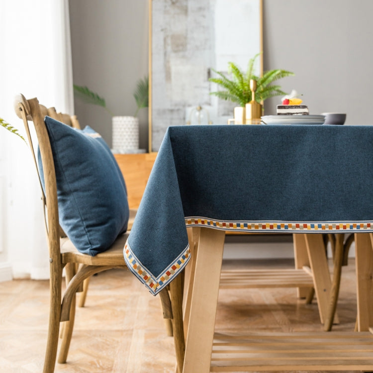 Solid Color Waterproof Tablecloth Linen Rectangular Tablecloth, 130x220cm, 130x240cm, 140x260cm, 130x300cm, 140x220cm, 140x240cm, 140x300cm