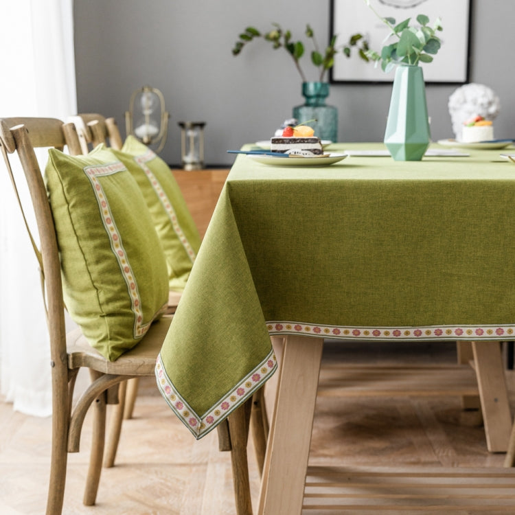 Solid Color Waterproof Tablecloth Linen Rectangular Tablecloth, 130x220cm, 130x240cm, 140x260cm, 130x300cm, 140x220cm, 140x240cm, 140x300cm
