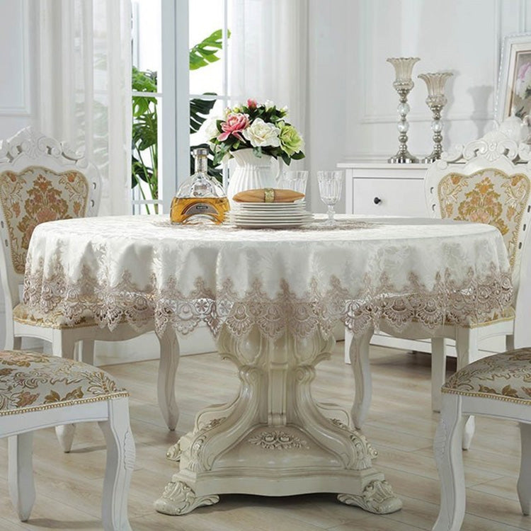 Classical Tablecloth Table Decor Jacquard Lace Elegant Table Cloth, 120cm Round, 150cm Round, 180cm Round