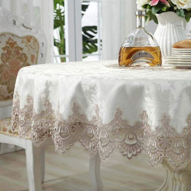 Classical Tablecloth Table Decor Jacquard Lace Elegant Table Cloth, 120cm Round, 150cm Round, 180cm Round