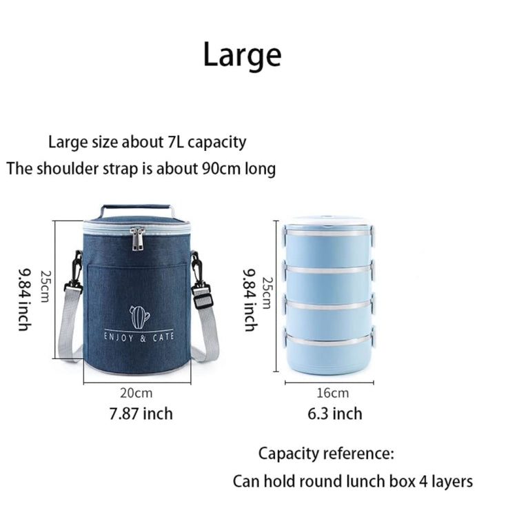 Round Lunch Bag Insulated Lunch Box Foldable & Portable Lunch Tote, L, M, S