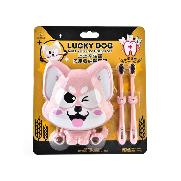 Cartoon Dog Suction Wall Toothbrush Toothpaste Shelf, Size:16x14x5cm
