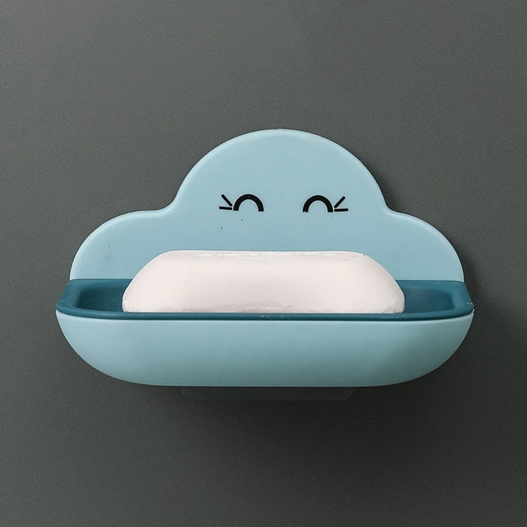 Cloud Soap Box Toilet Creative Wall-mounted Bathroom Toilet Free Punch Double-layer Drain Rack, White, Pink, Dark Blue, Light Blue