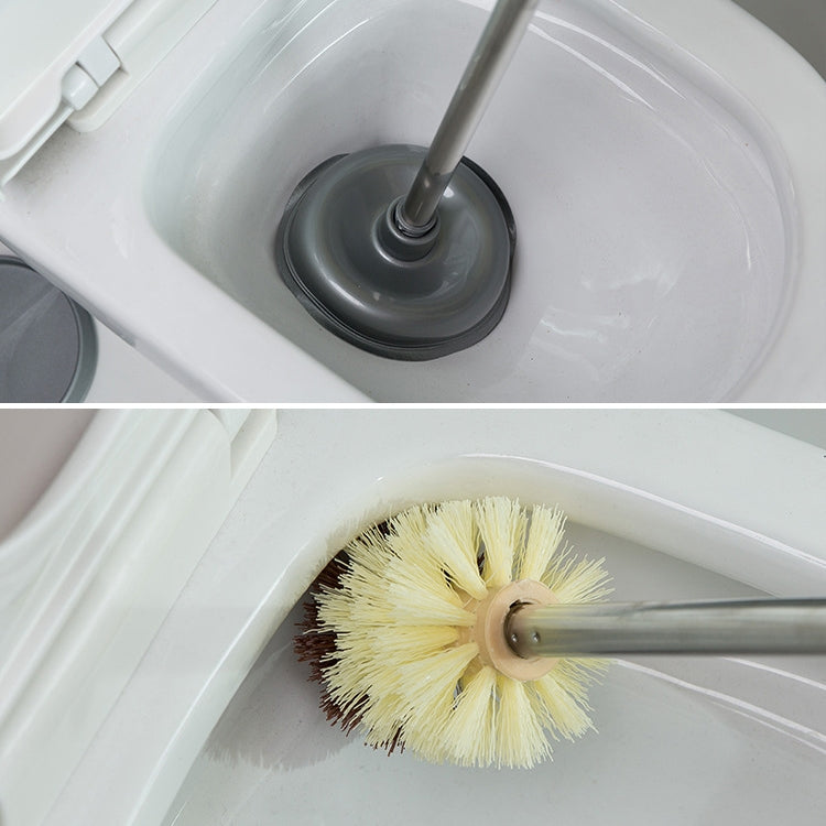 Household Long Handle Toilet Brush Suction Set Without Dead Angle Cleaning Brush, Gray, Brown